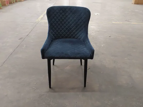 DESIGNER BLUE VELVET DINING CHAIR (1 ITEM)