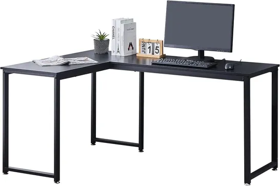 BOXED OFCASA CORNER DESK L SHAPED OFFICE DESK BLACK WOOD (1 BOX)