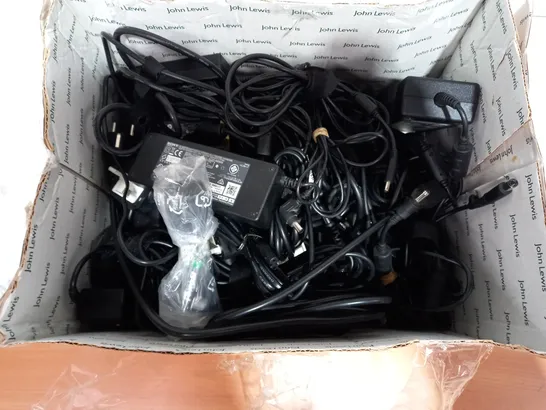 BOX OF APPROX 15 LAPTOP CHARGERS & SONY CABLES