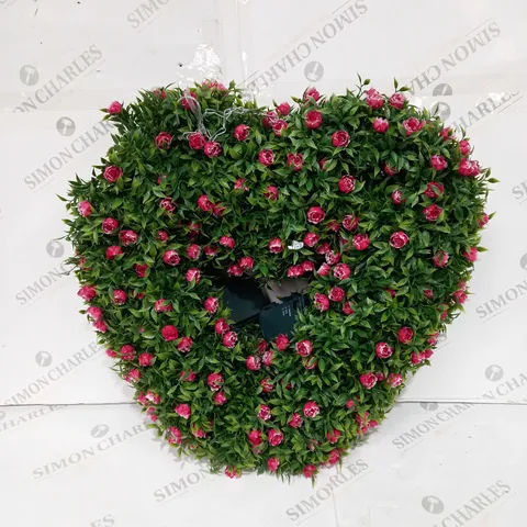 GARDEN REFLECTION DECORATIVE PRE LIT HEART WREATH