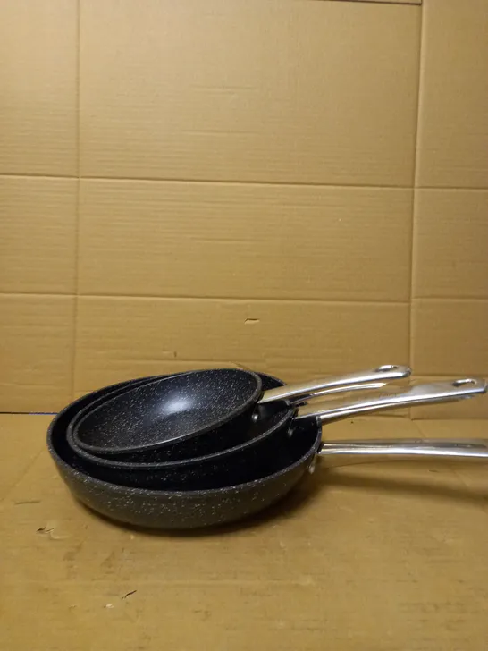 JEAN PATRIQUE STONETASTIC GRANITE NON-STICK FRYING PAN SET