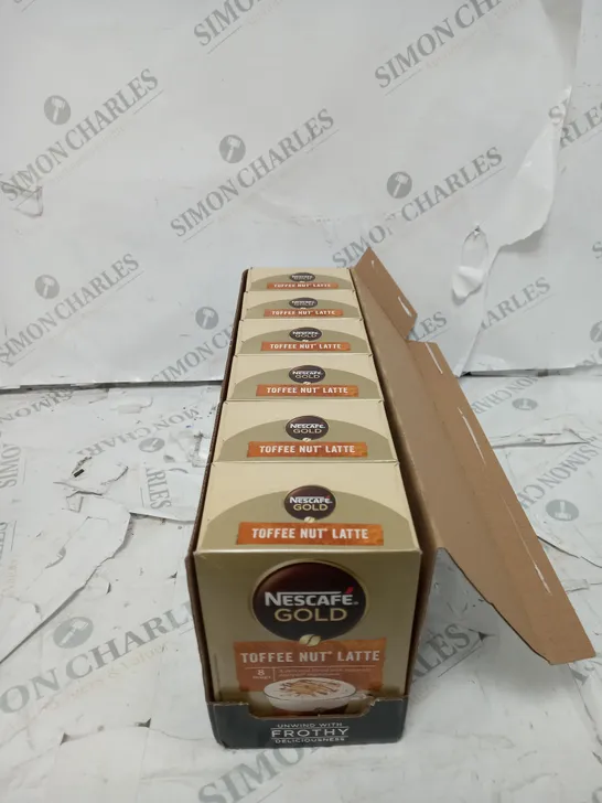 6 PACKS OF TOFEE NUT LATTE NESCAFE GOLD 