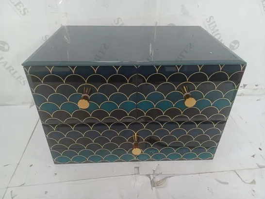 BOXED UNBRANDED JEWELLERY/TRINKET STORAGE BOX IN NAVY