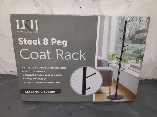 BOXED STEEL 8 PEG COAT RACK