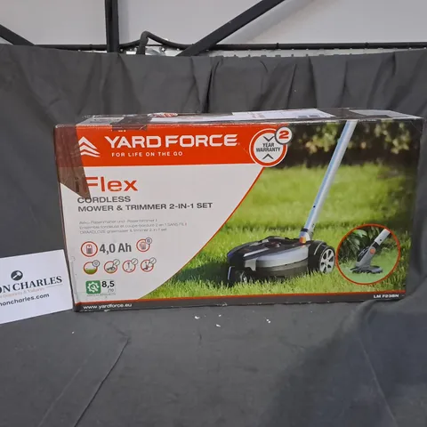 BOXED YARD FORCE IFLEX 12V MOWER & GRASS TRIMMER