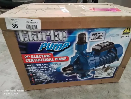 CLARKE PUMP 2" ELECTRIC CENTRIFUGAL PUMP 