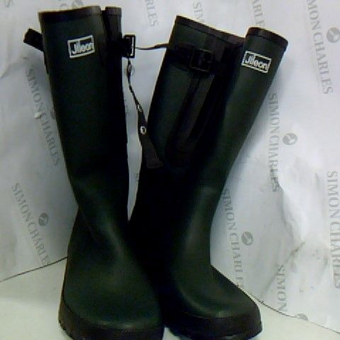 JILEON WIDE CALF WELLIES WITH SIDE FASTENING GREEN SIZE 9