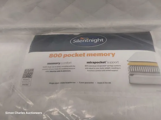 QUALITY BAGGED 4'6" DOUBLE POCKET MEMORY 800 MATTRESS