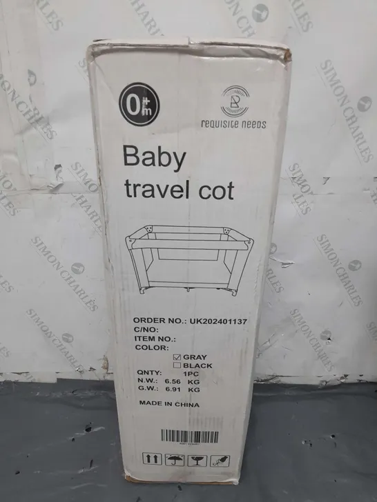 BOXED REQUISITE NEEDS BABY TRAVEL COT