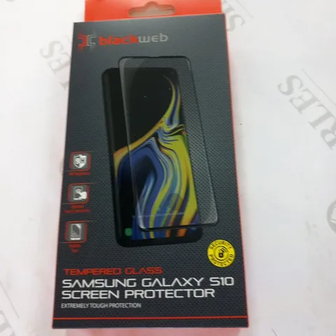 APPROXIMATELY 144 BLACK WEB TEMPERED GLASS SAMSUNG GALAXY S10 SCREEN PROTECTORS