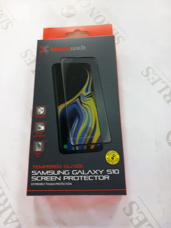 APPROXIMATELY 144 BLACK WEB TEMPERED GLASS SAMSUNG GALAXY S10 SCREEN PROTECTORS