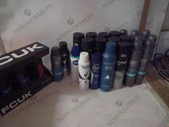 LOT OF HOUSEHOLD ITEMS TO INCLUDE DOVE CLASIC ANTI-PERSPIRANT , SURE MEN 48H ANTI-PERSPIRANT