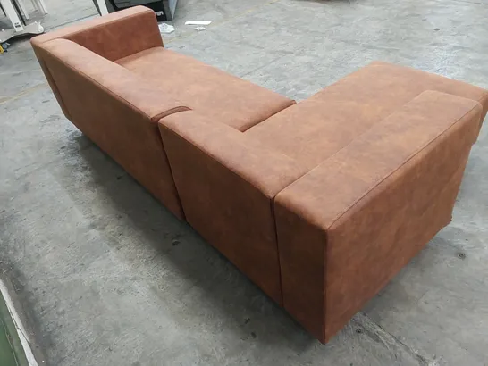 DESIGNER CLARKSON CORNER CHAISE SOFA - CHESNUT