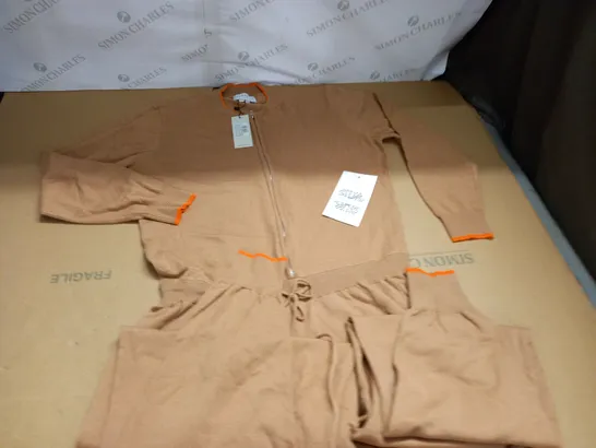 NEVER FULLY DRESSED CAMEL KNIT JUMPSUIT - UK XL