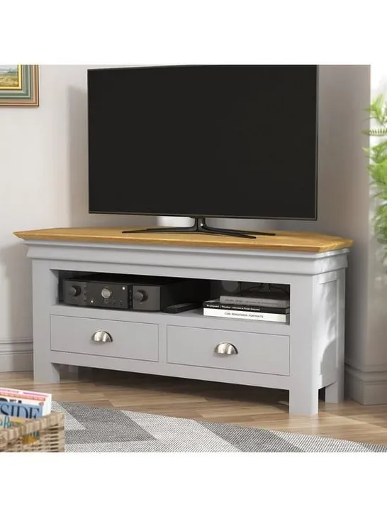 BOXED SEATTLE CORNER TV UNIT - FITS UP TO 49 INCH - COLLECTION ONLY