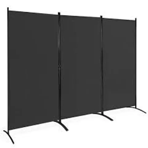 BOXED COSTWAY 3 PANELS FREESTANDING ROOM DIVIDER WALL FOLDING ROOM PARTITION SEPARATOR PRIVACY - BLACK