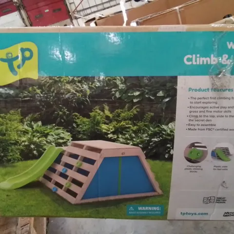 BOXED TP WOODEN CLIMB & SLIDE 