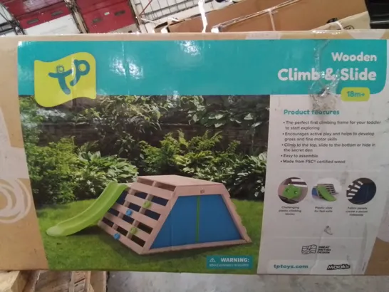 BOXED TP WOODEN CLIMB & SLIDE 