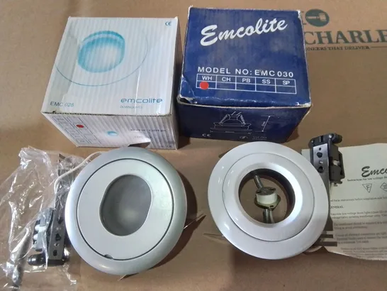 PALLET CONTAINING A LARGE QUANTITY OF EMCOLITE DOWNLIGHTS TO INCLUDE EMC028 AND EMC028 