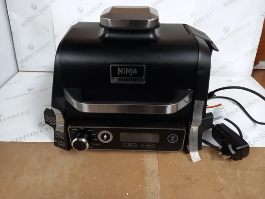 BOXED NINJA WOODFIRE ELECTRIC BBQ GRILL & SMOKER WITH AIR FRY FUNCTION OG701UKQ