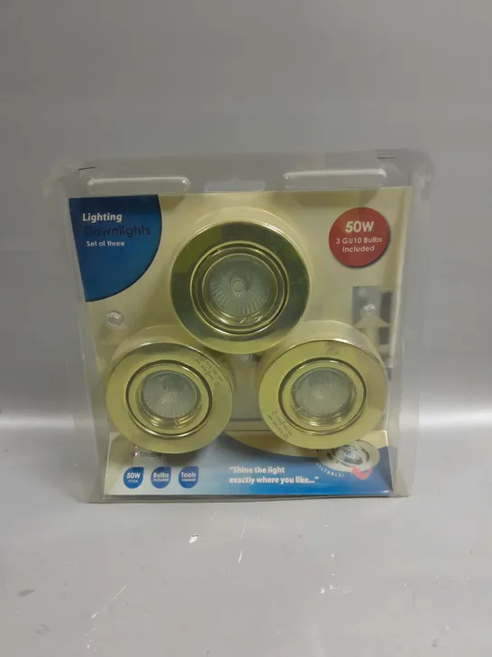 SEALED 50W GU10 SET OF THREE DOWNLIGHTS 