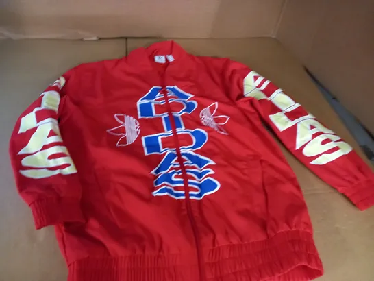 ADIDAS RED ZIP THROUGH JACKET - UK 12