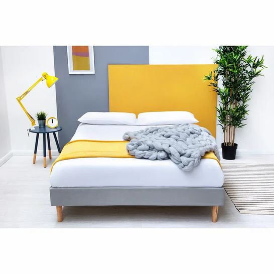 BOXED DOMINICK UPHOLSTERED PLATFORM BED - DOUBLE 2 BOXES