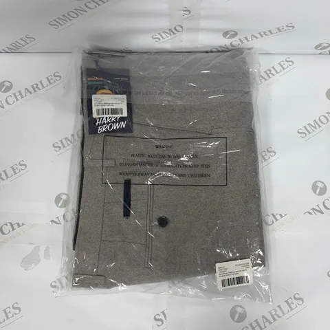 HARRY BROWN WEDDING WOOL MIX SLIM FIT TROUSERS IN LIGHT GREY SIZE W36/L32