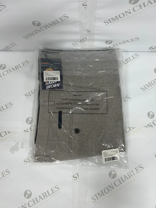 HARRY BROWN WEDDING WOOL MIX SLIM FIT TROUSERS IN LIGHT GREY SIZE W36/L32