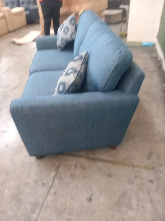 DESIGNER BLUE FABRIC 2 SEATER SOFA