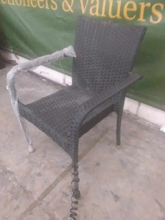 RATTAN EFFECT BLACK GARDEN CHAIR