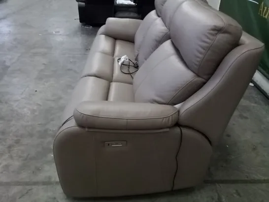 QUALITY BRITISH DESIGNER G PLAN KINGSBURY 3 SEATER ELECTRIC RECLINER DBL P216 CAPRI MUSHROOM LEATHER 