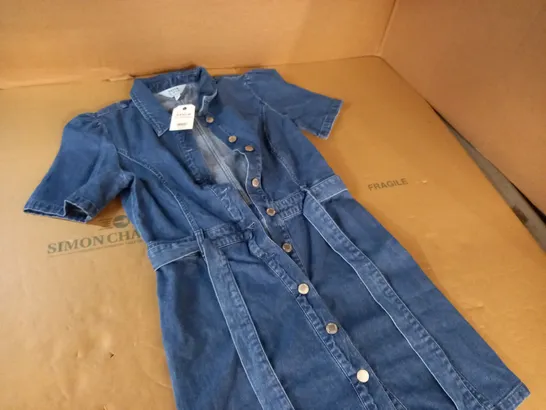 MISS SELFRIDGE DENIM SHIRT DRESS IN MID WASH - UK 12