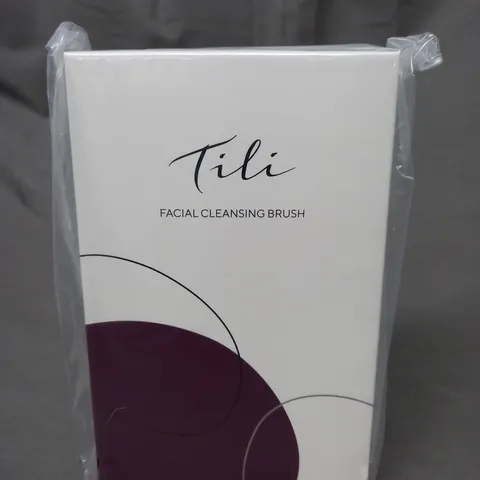 BOXED TILI RECHARGEABLE VARIABLE SPEED SILICONE FACIAL CLEANSING BRUSH - PLUM