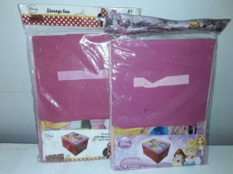 LOT OF 2 DISNEY STORAGE BOXES INCLUDES PRINCESS AND MINNIE MOUSE