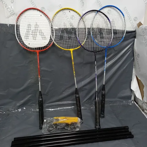 QUEST 4 BADMINTON RACKETS WITH NET