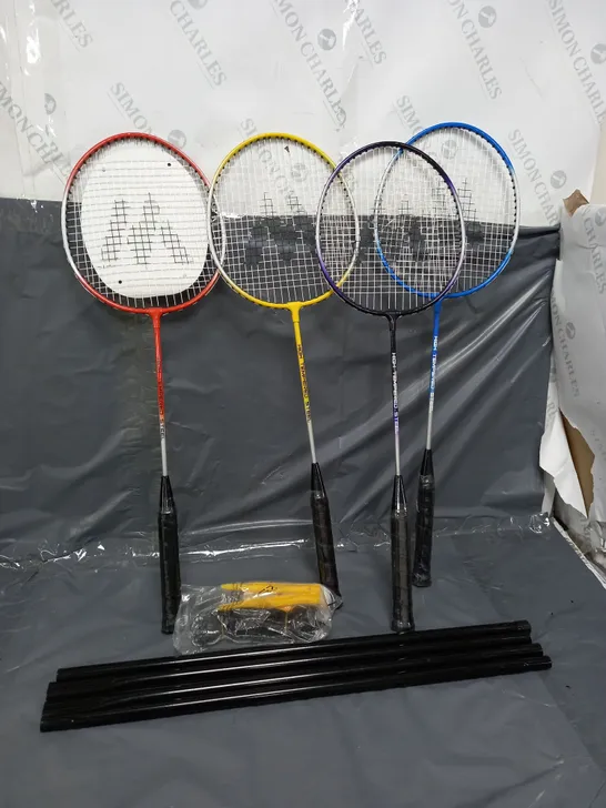 QUEST 4 BADMINTON RACKETS WITH NET