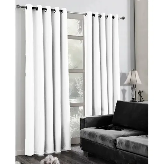 BILLIE-JADE EYELET BLACKOUT THERMAL CURTAINS WHITE, SIZE NOT SPECIFIED 