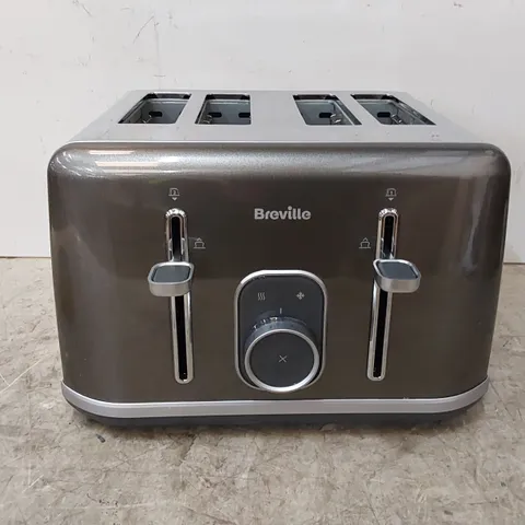 BOXED BREVILLE AURA COLLECTION SHIMMER GREY 4 SLICE TOASTER (1 BOX)