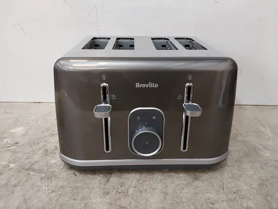 BOXED BREVILLE AURA COLLECTION SHIMMER GREY 4 SLICE TOASTER (1 BOX)