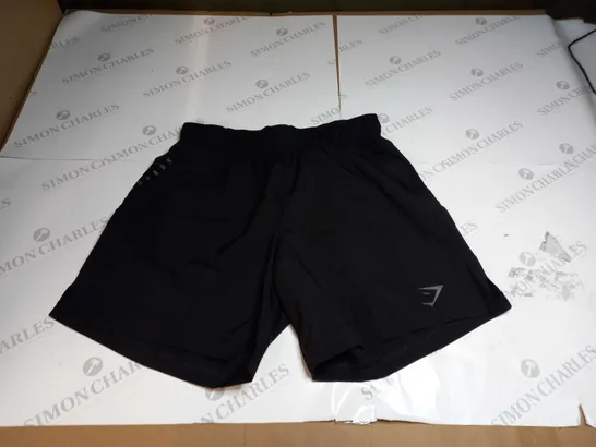 GYMSHARK MENS SHORTS BLACK - SIZE MEDIUM