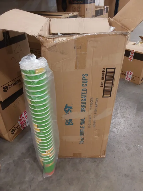 BOX TO CONTAIN APPROX 500 BOOST 20oz TRIPLE WALL CORRUGATED CUPS 