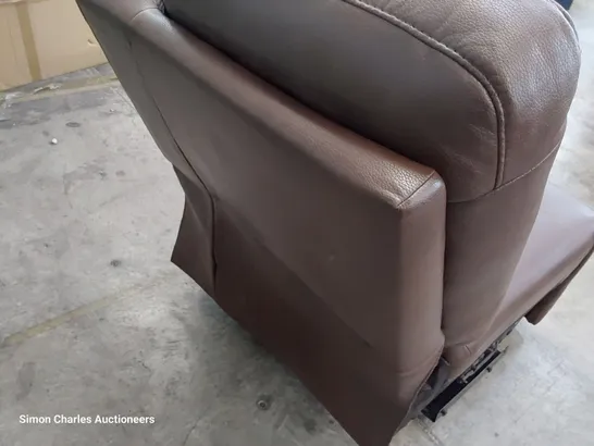 POWER RECLINING SECTION BROWN LEATHER 