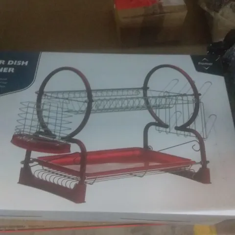 BOXED 2 TIER DISH DRAINER WITH TRAY