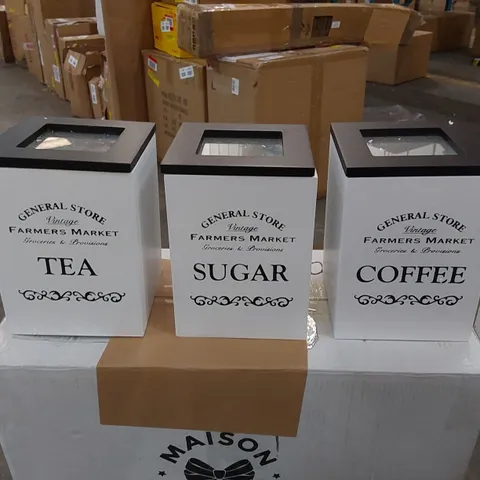 BOXED TEA, COFFEE, SUGAR STORAGE CUBES - SET OF 3 (1 BOX)