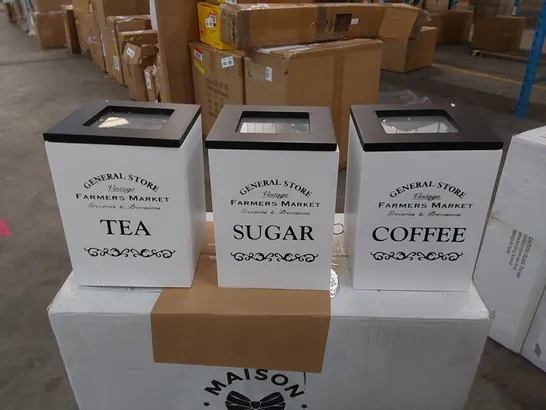 BOXED TEA, COFFEE, SUGAR STORAGE CUBES - SET OF 3 (1 BOX)