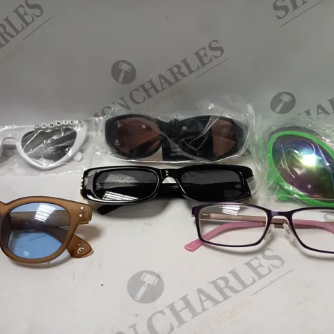 BOX OF APPROX 20 ASSORTED PAIRS OF GLASSES & SUNGLASSES 