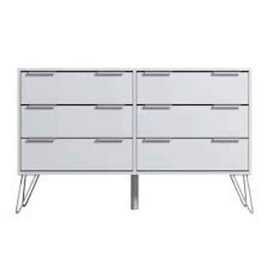 BOXED ENKEL SIX DRAWER CHEST MATT WHITE (2 BOXES)