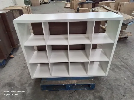 PALLET CONTAINING A LARGE 2 DOOR CABINET AND A 12 SPACE WHITE STORAGE UNIT