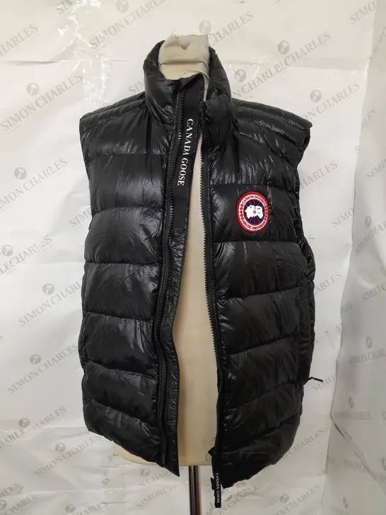 CANADA GOOSE BLACK SHINNY GILET - SMALL